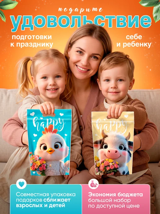 HAPPY DAY. Пакетики для сладостей в детский сад и школу подарочные, синий, фото 8