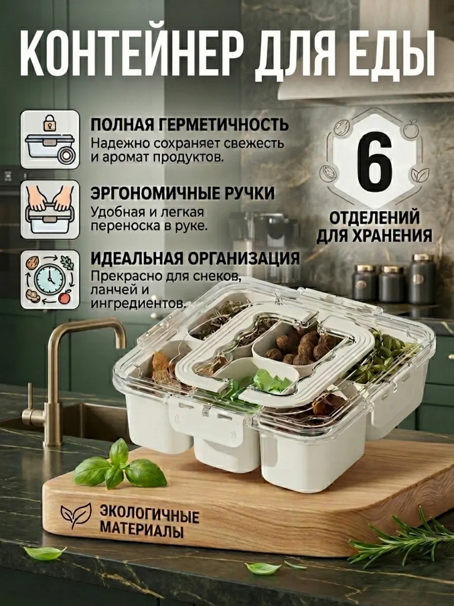 Контейнер для хранения с крышкой, Органайзер для кухни