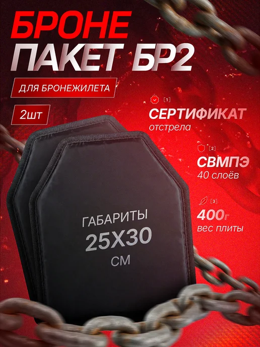 Баллистический пакет БР2 30х25 комплект 2 штуки, 30x25
