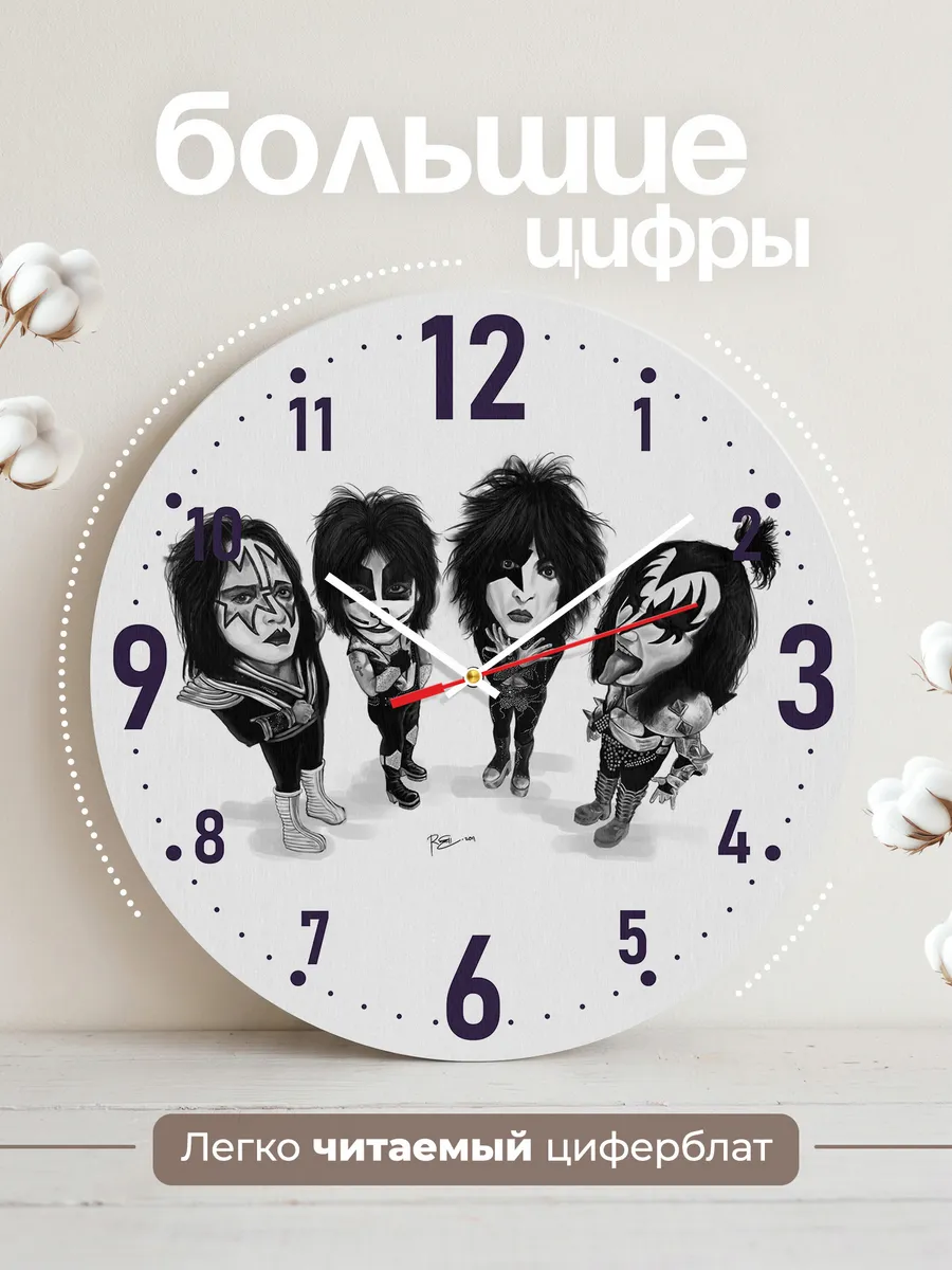 Часы настенные "хард‑рок мерч КИСС" — фото 2