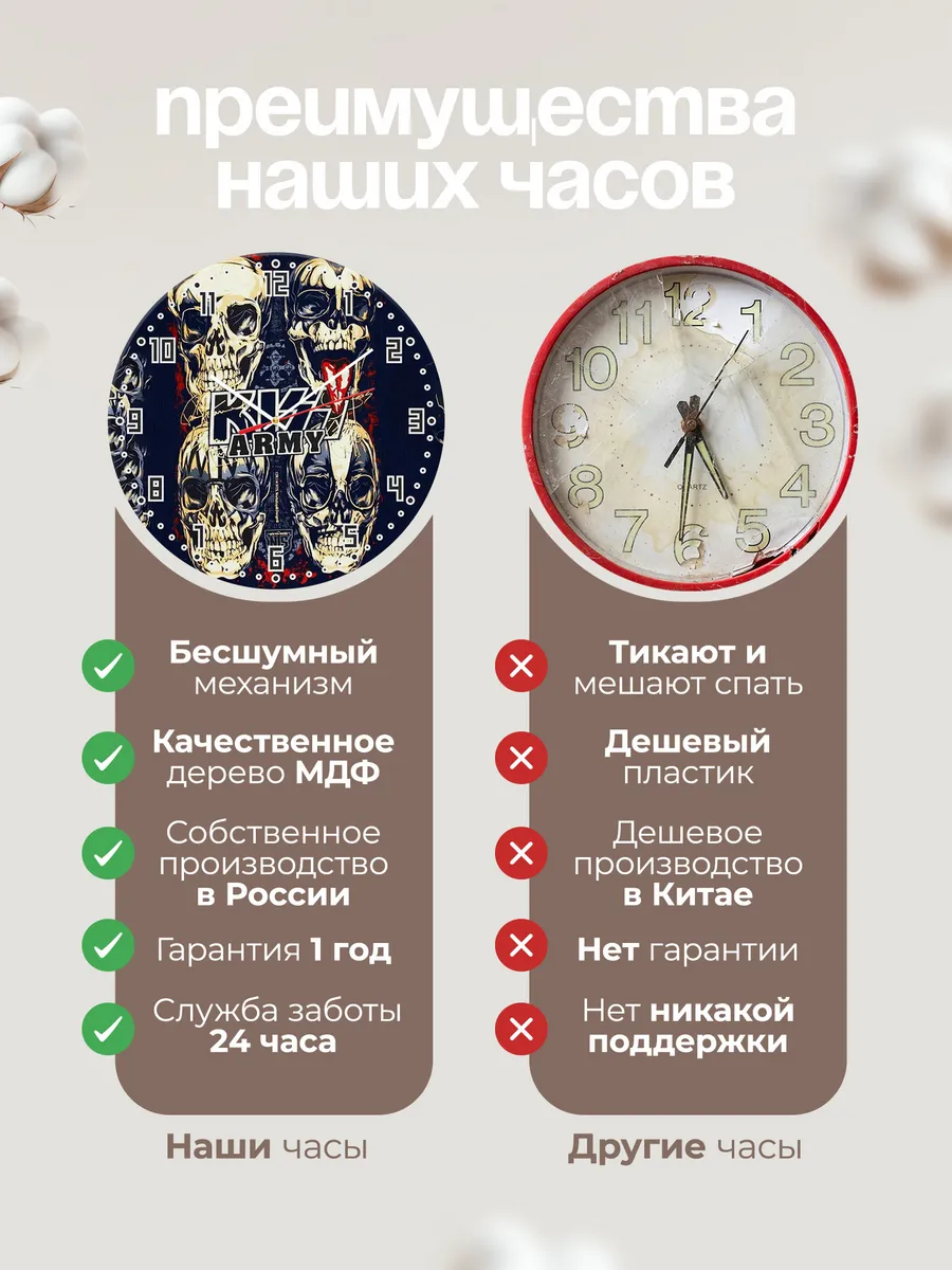 Часым настенные "Музыкальная группа KISS" — фото 10