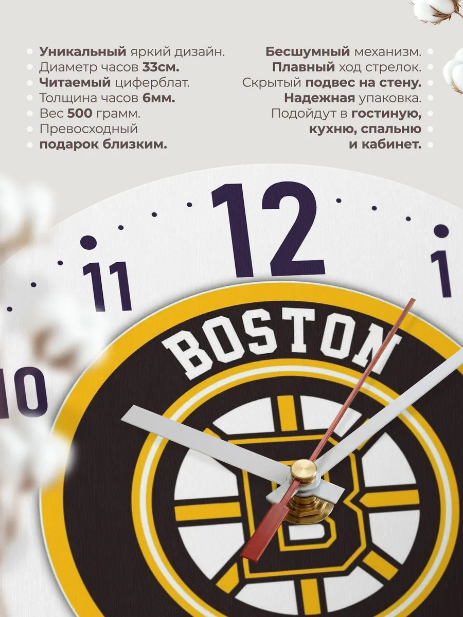 Часы настенные "Boston Bruins" — фото 11