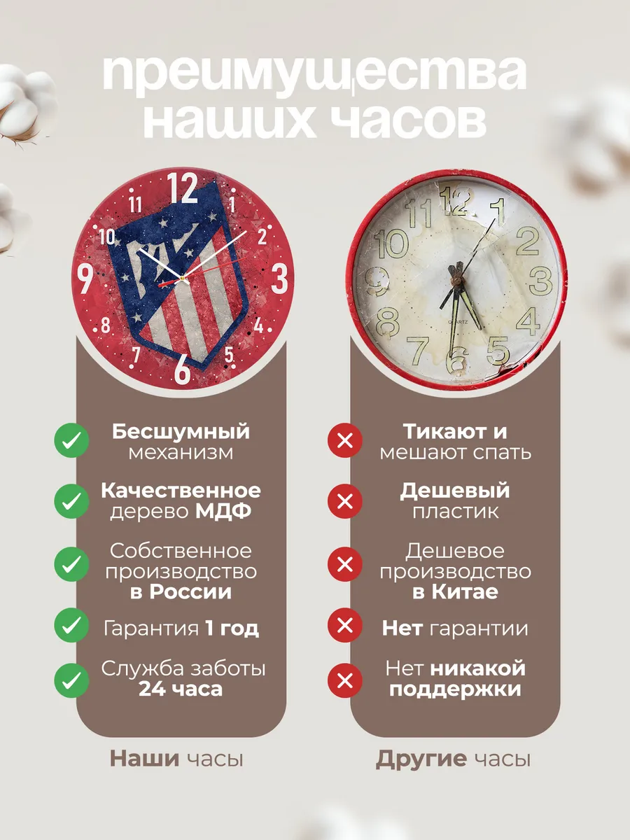 Часы настенные "с лого ФК Атлетико Мадрид" — фото 10