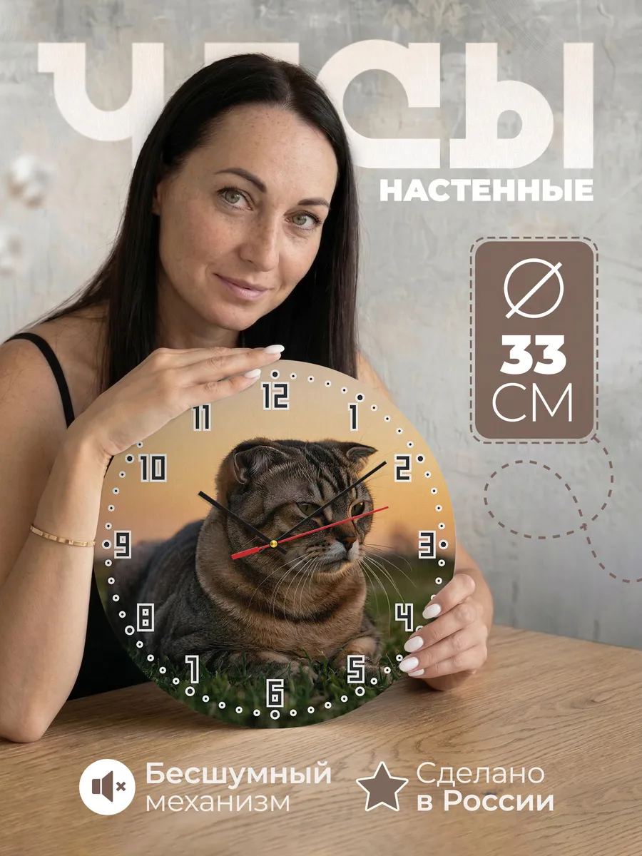 Часы настенные "с вислоухим котом"