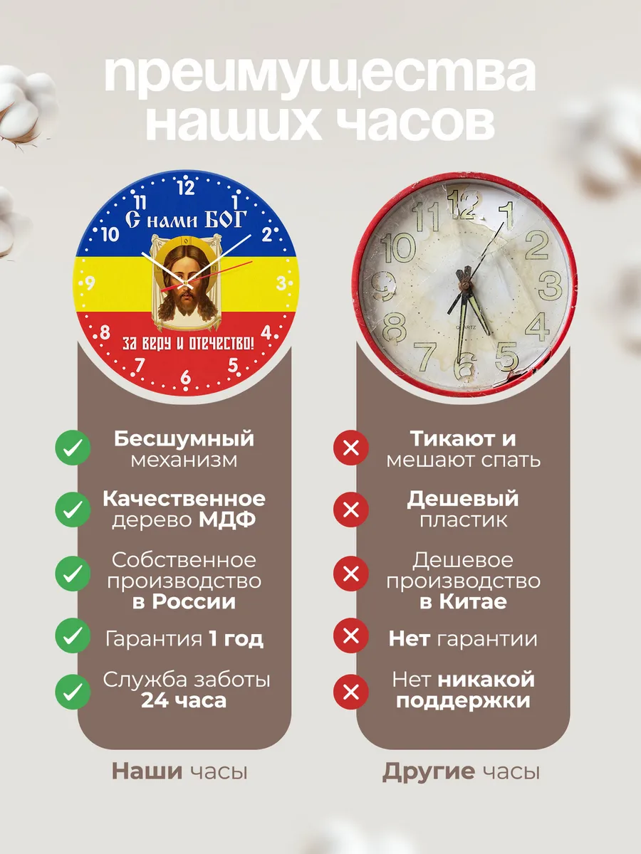 Часы настенные "Флаг Казачества - С нами Бог" — фото 10