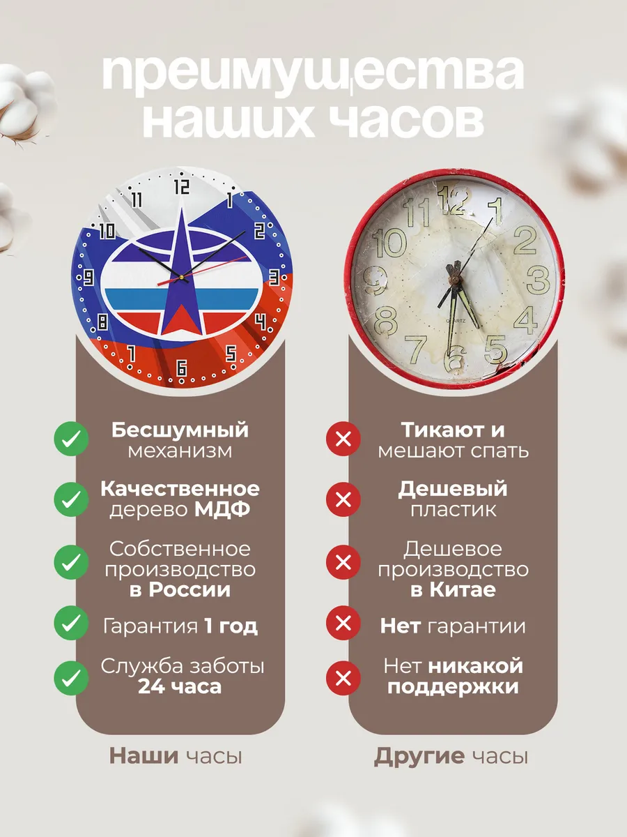 Часы настенные "Эмблема Космических войск России" — фото 10