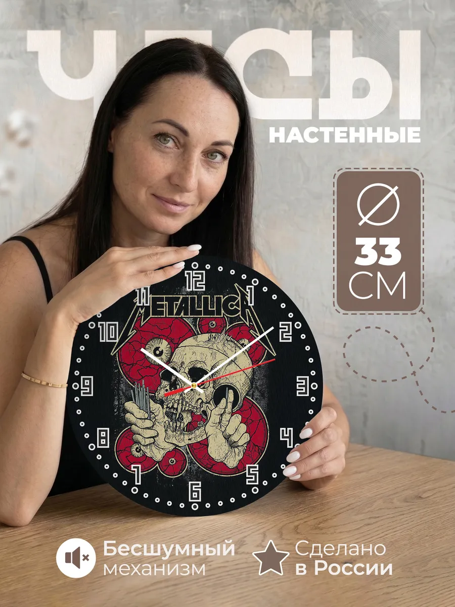 Часы настенные "тяжёлый рок Metallica"