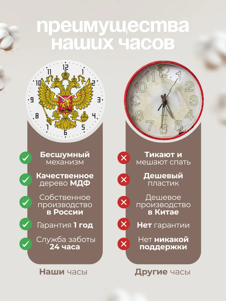 Часы настенные "Герб России двухглавый орёл" — фото 10