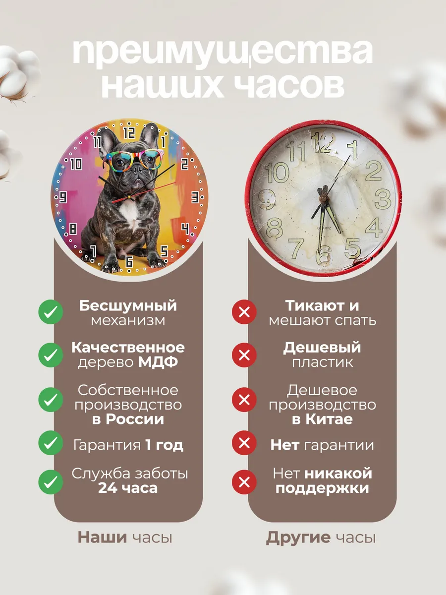 Часы настенные "Француз тигрового окраса" — фото 10