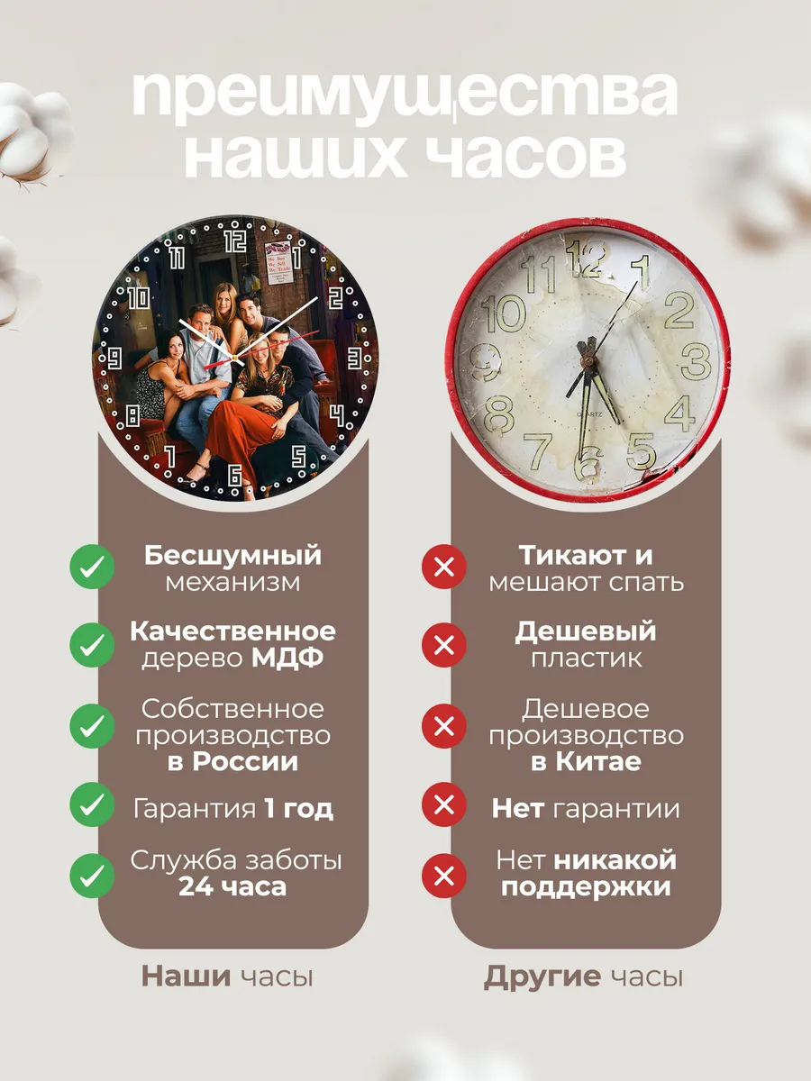 Часы настенные "с героями сериала Friends" — фото 10