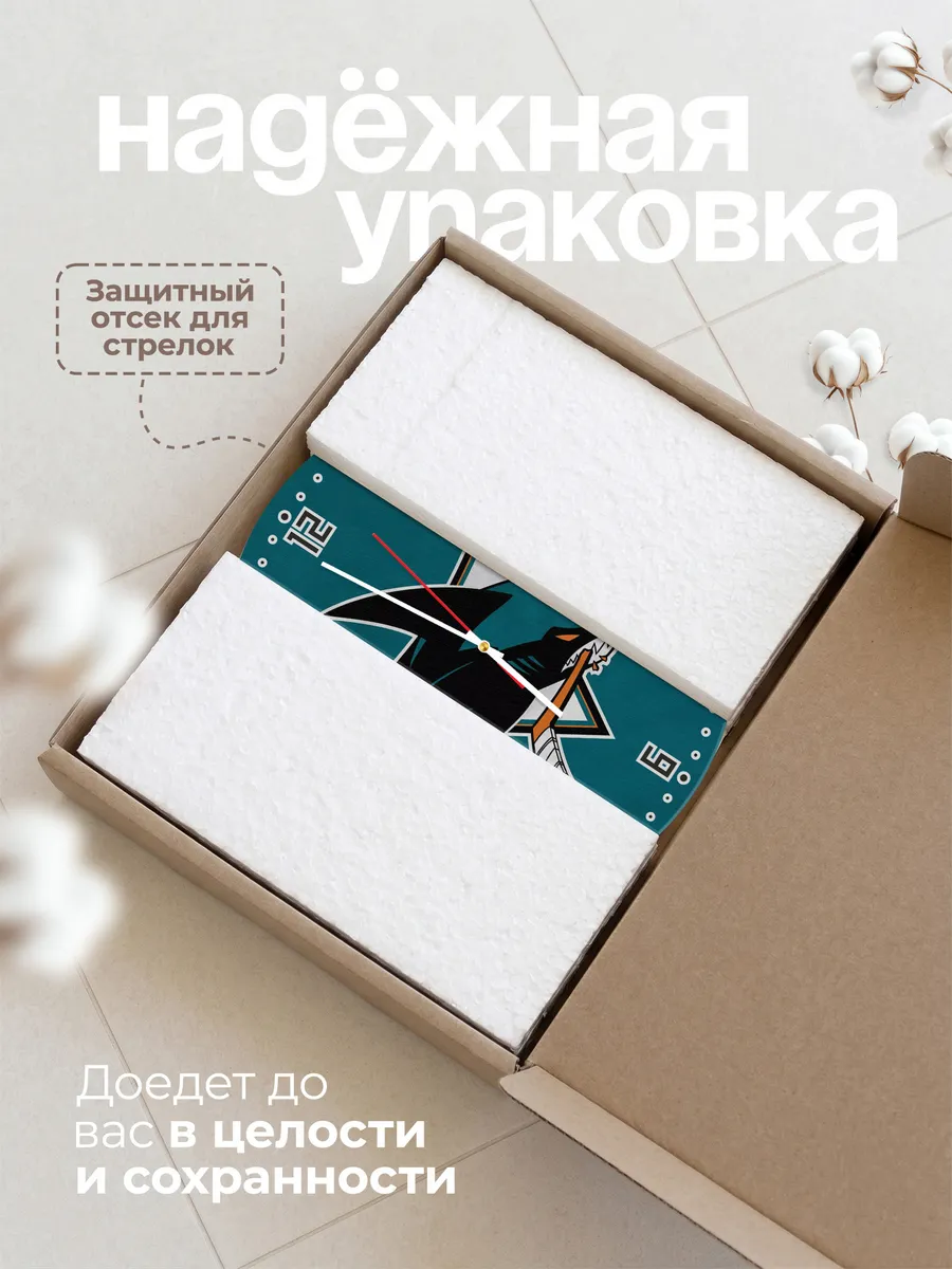 Часы настенные "с лого Сан-Хосе Шаркс" — фото 9