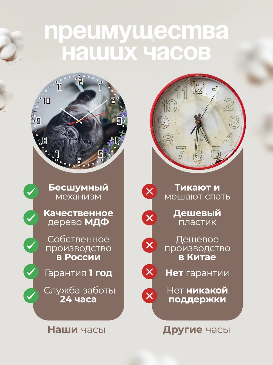 Часы настенные "Францезкий бульдог серый" — фото 10