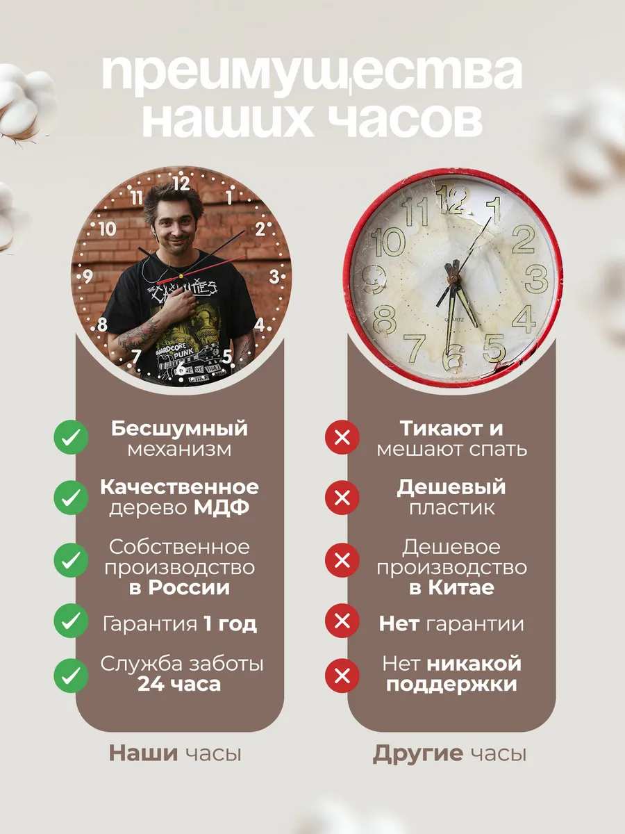 Часы настенные "с фото Михаила Горшенева КиШ" — фото 10
