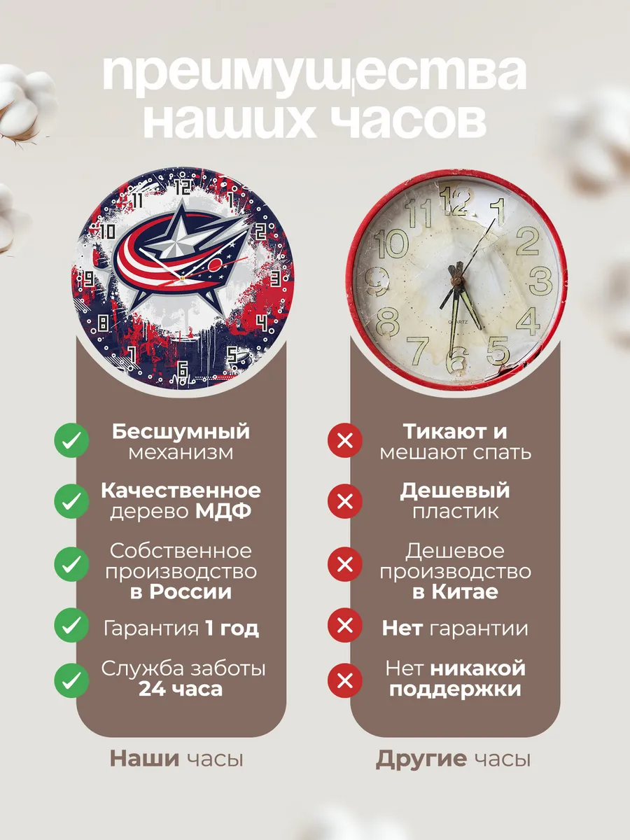 Часы настенные "с лого Коламбус Блю Джекетс" — фото 10