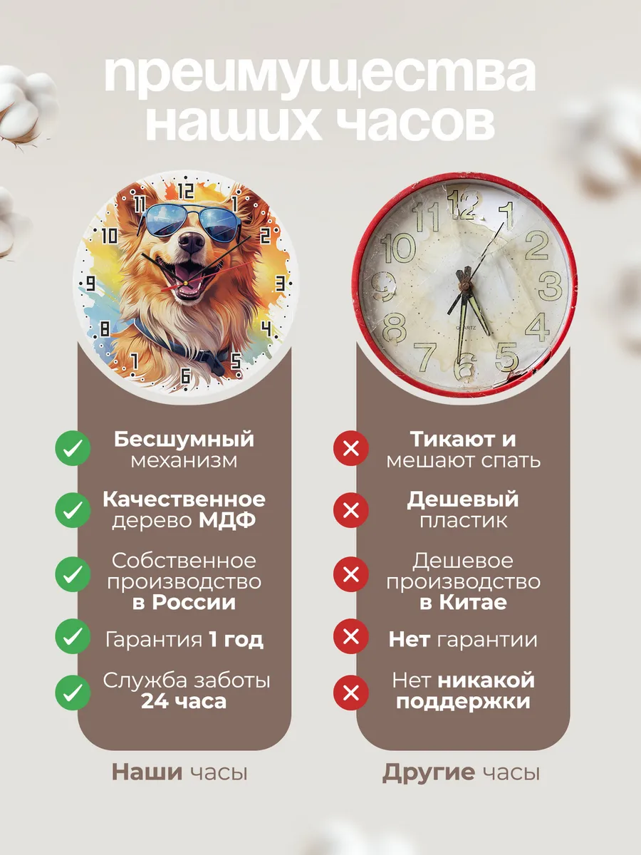 Часы настенные "шотландская овчарка (колли)" — фото 10