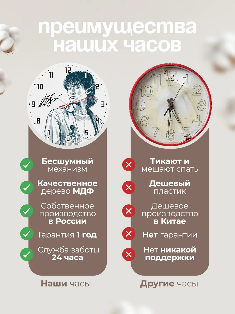 Часы настенные "группа Кино и Виктор Цой" — фото 10