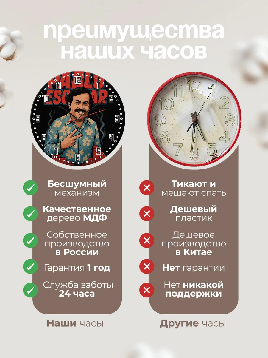 Часы настенные "Пабло Эскобаро" — фото 10
