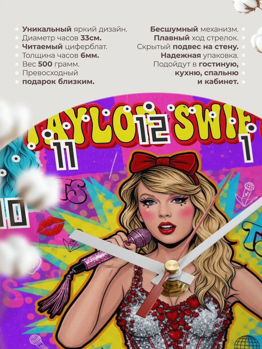 Часы настенные "Taylor Swift" — фото 3