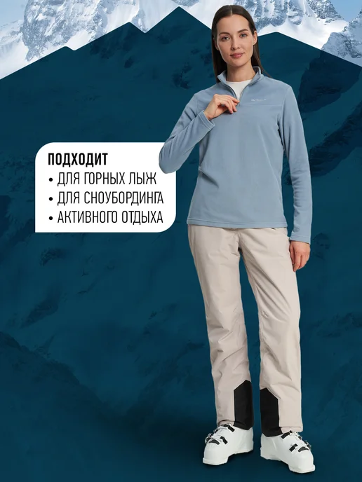 Glissade Толстовка женская флисовая на молнии прямого кроя синяя, синий, фото 5