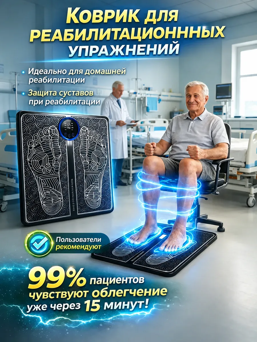 Массажный коврик для ног взрослый электрический