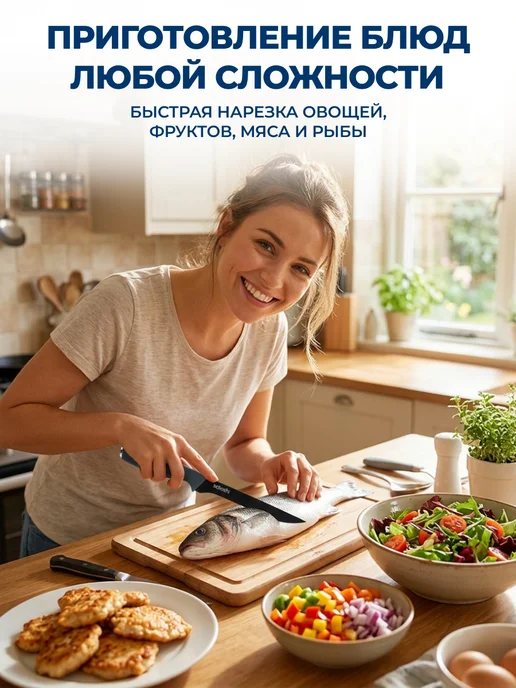 GT Нож кухонный острый 2 шт, черный, фото 2