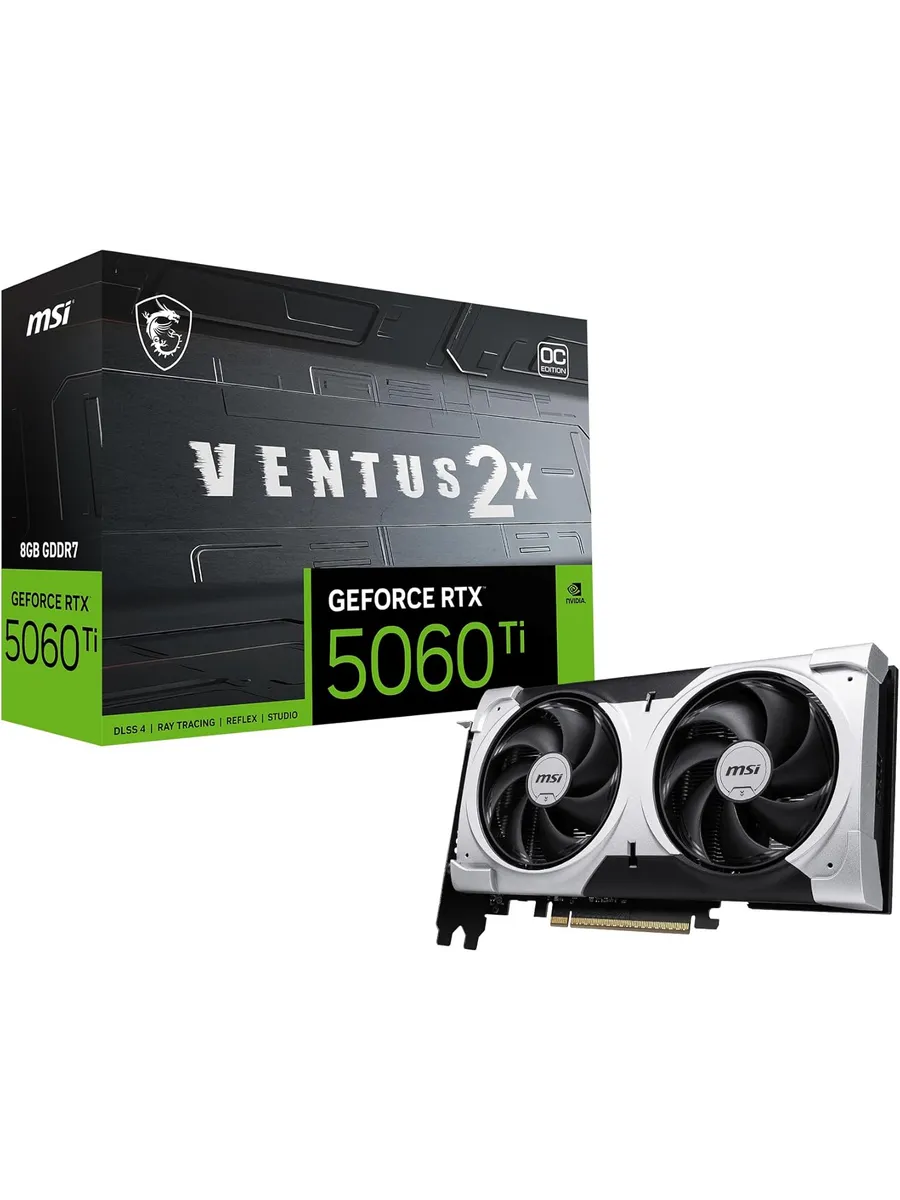 MSI Видеокарта GeForce RTX 5060 Ti VENTUS 2X PLUS OC, 8 ГБ
