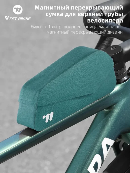West Biking Водонепроницаемая велосумка с магнитной крышкой для рамы, синий