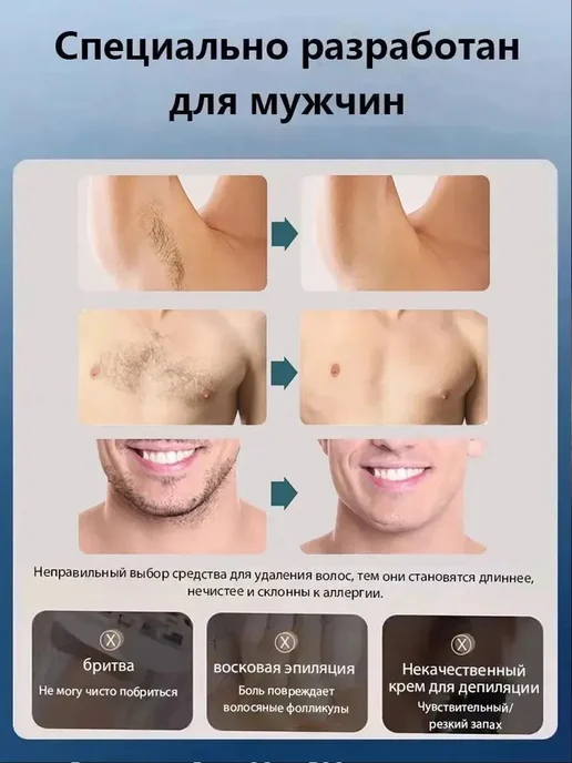SOMOIS Крем для эпиляции для мужчин, Безболезненное удаление волос2…, вариант, фото 4