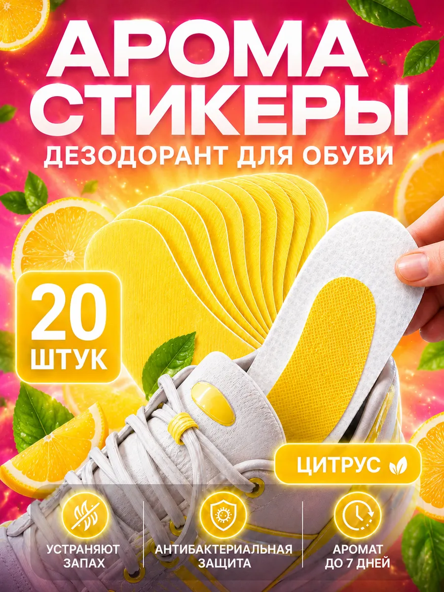 Аромастикеры для обуви (дезодорант от запаха ног), 20 шт
