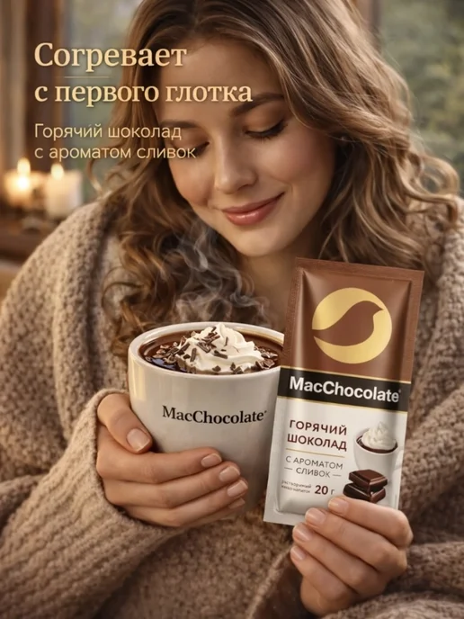 MACCHOCOLATE Какао в пакетиках растворимый, 25 шт, фото 3