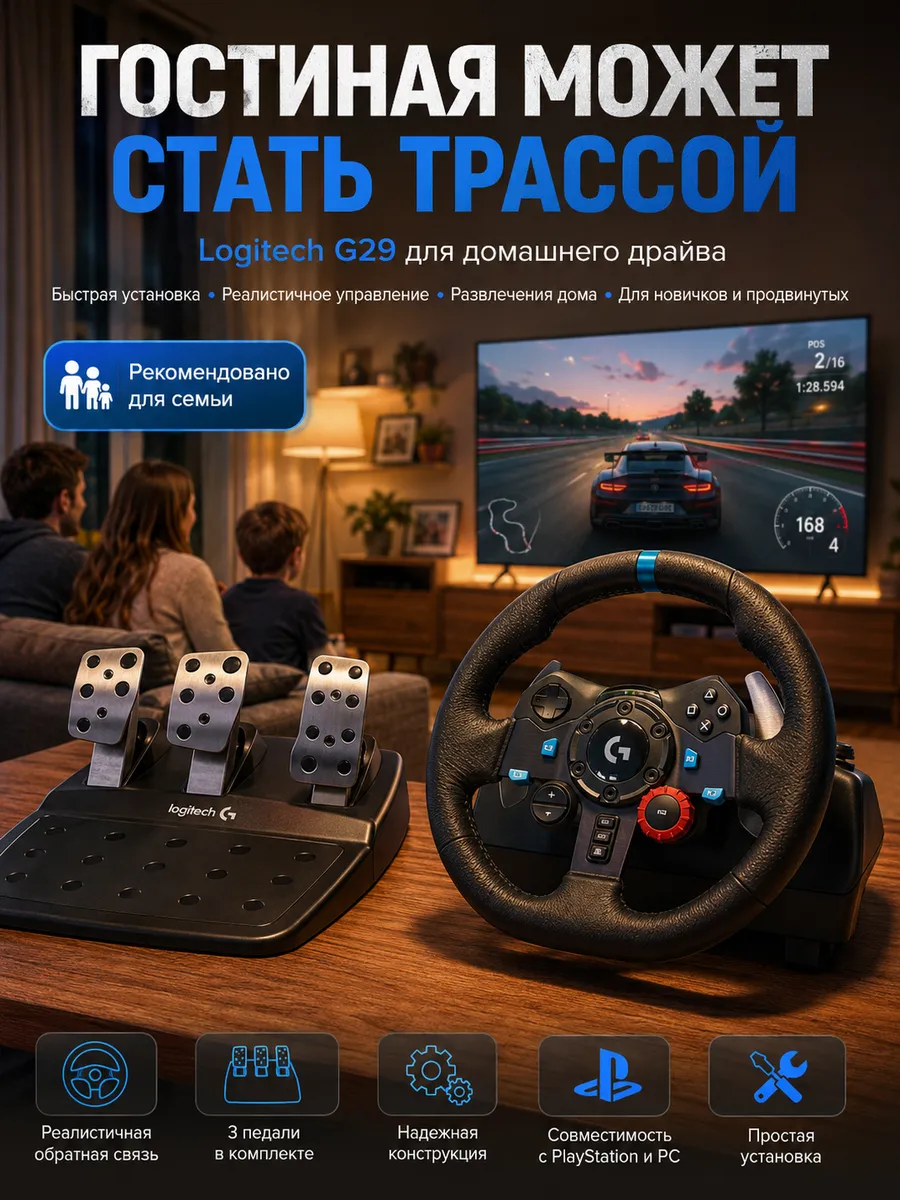 Игровой руль G29 Driver Force для реалистичных гонок