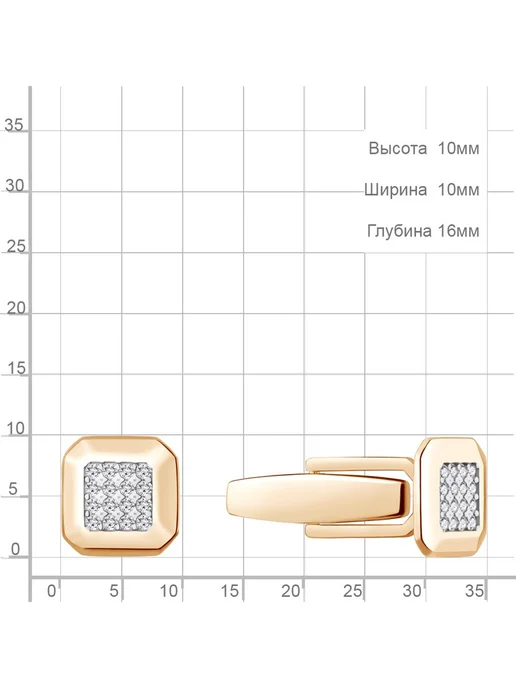 AQUAMARINE Запонки для рубашки из серебра 925 позолоченные, серебристый, фото 4