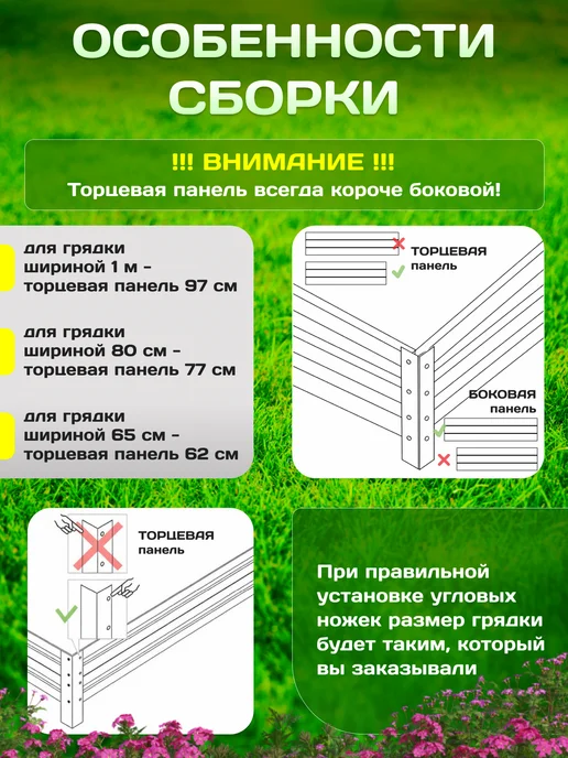 Сибирская Усадьба Грядка оцинкованная 1х4м с полимерным покрытием RAL_6005, 1x4 м, фото 5