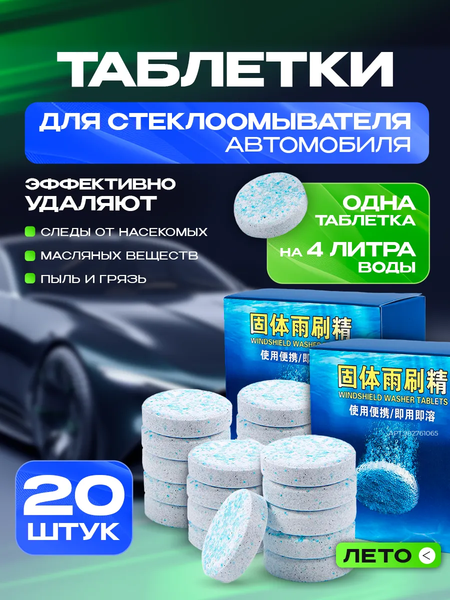 Таблетки для омывателя автомобиля летние от насекомых