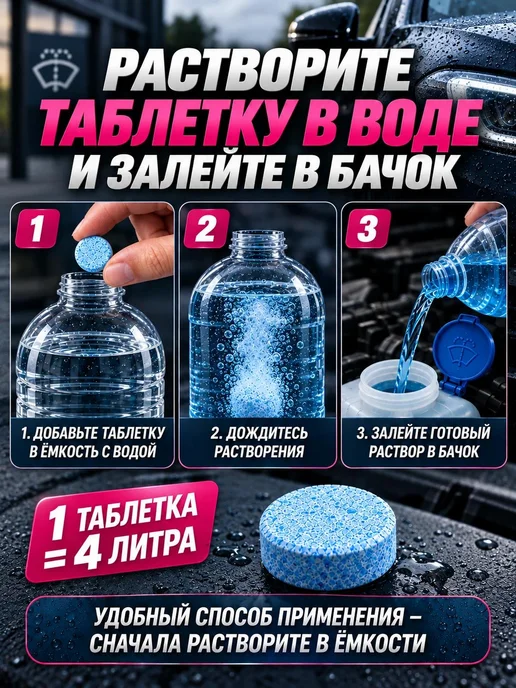 Таблетки для стеклоомывателя автомобиля, вариант, фото 5
