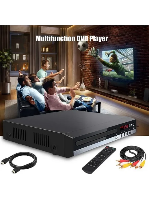 Домашний HD DVD-плеер GLZ33 черный с USB и HDMI, черный, фото 2