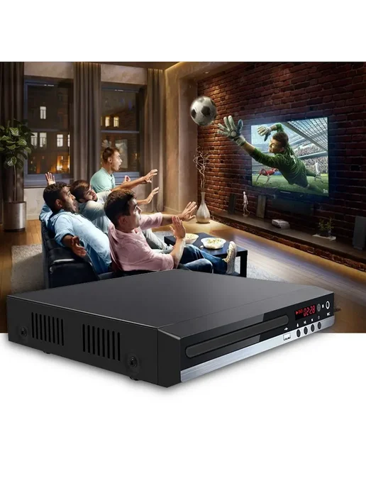 Домашний HD DVD-плеер GLZ33 черный с USB и HDMI, черный, фото 4