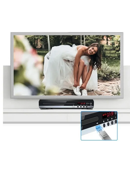 Домашний HD DVD-плеер GLZ33 черный с USB и HDMI, черный, фото 5