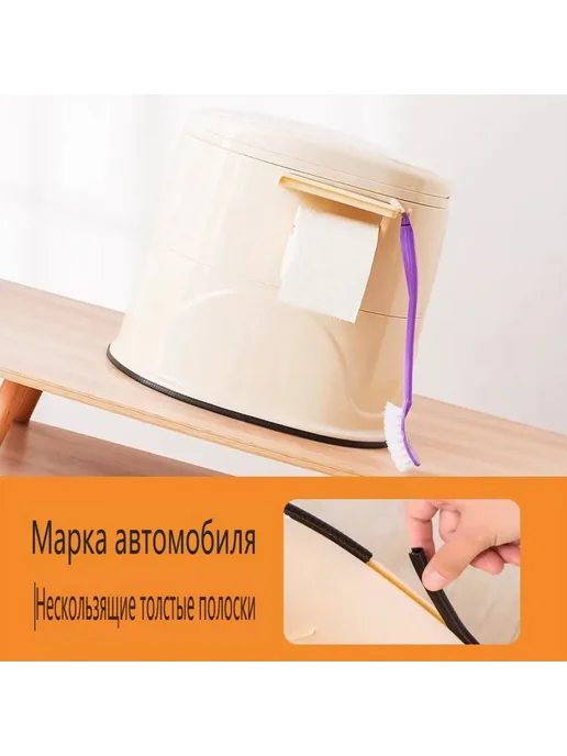 Биотуалет переносной с ведром для дачи и дома, белый, фото 8