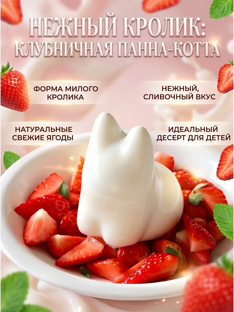 Силиконовая 3D форма Котик для желе и пудинга