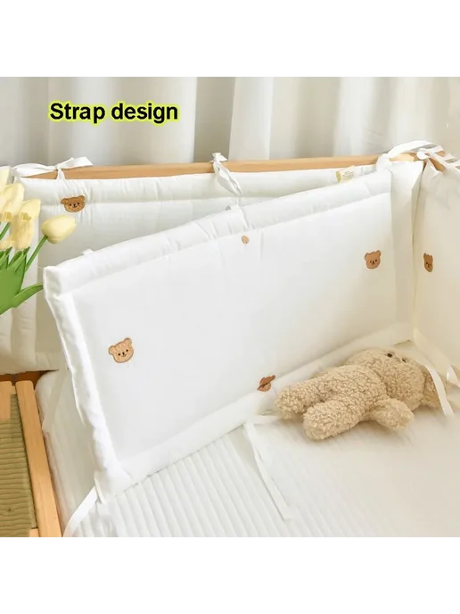Хлопковый бортик в детскую кроватку 28x60 см, 28x60 см, фото 3