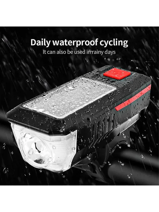 Велофонарь с сигналом и Power Bank, черный, черный, фото 2