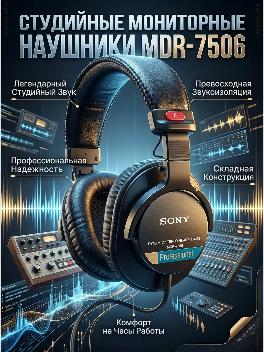 Профессиональные проводные наушники Sony MDR-7506