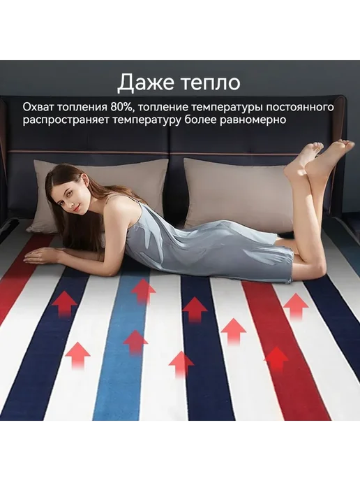 Электропростыня 70x150 см с обогревом и защитой, 70x150 см, фото 5