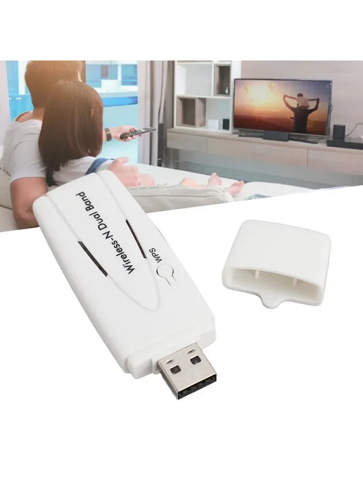 Двухдиапазонный Wi-Fi USB адаптер 300 Мбит с для ТВ и ПК, вариант, фото 7