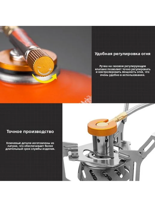 плитка газовая туристическая, оранжевый, фото 5