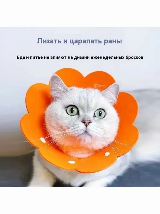 Защитный мягкий воротник для кошек и собак ?Цветок?, розовый, фото 2