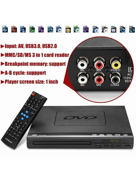 Домашний DVD-плеер Full HD 1080p с USB, вариант, фото 7
