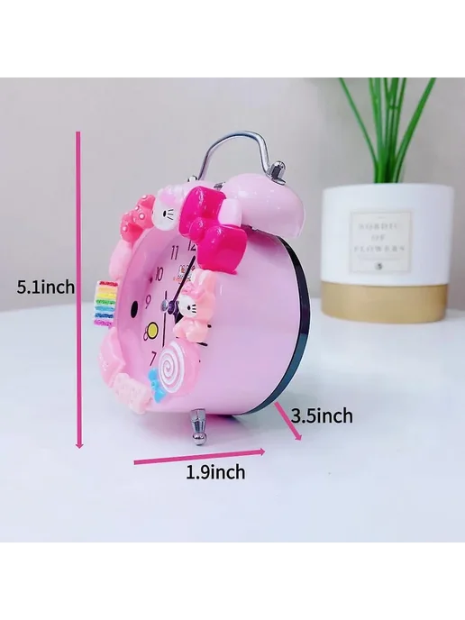 Настольный детский будильник Hello Kitty, розовый, фото 5