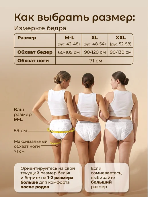Fancy Rabbit Послеродовые трусы в роддом XXL, менструальные, белый, фото 8